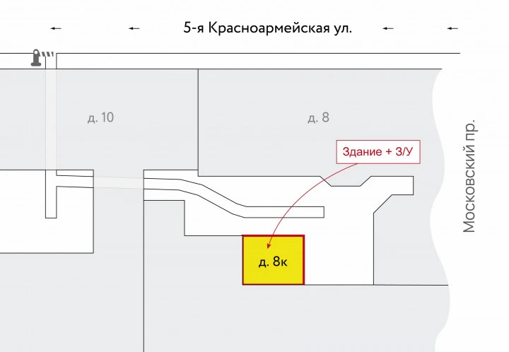 Нежилое здание площадью 27,8 кв. м, расположенное на земельном участке площадью 40 кв. м на 5-й Красноармейской улице
